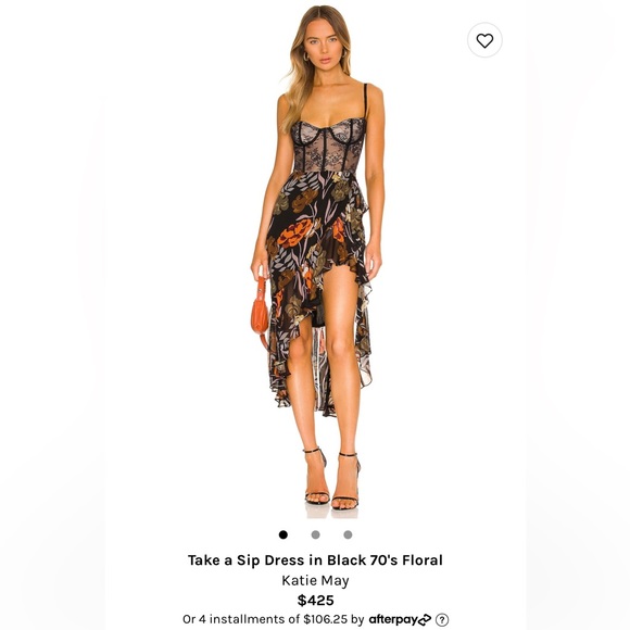 NWT Katie May “Take A Sip” dress in color called “Black 70s Florals” 🌻 - Picture 4 of 9